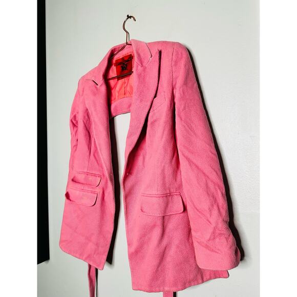 THEBE MAGUGU Bubblegum Pink Backless Single-Breasted Blazer Size XS - Picture 8 of 11